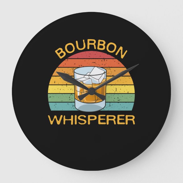 Relógio Grande Burbon Whisperer Whiskey Bourbon Bebendo Gift (Frente)