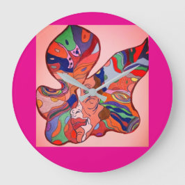 Relógio Grande Butterfly Leaf Portrait Round Clock