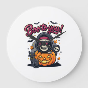 Relógio Grande Buu para Você Esqueleto de Halloween Abóbora