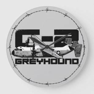 Relógio Grande C-2 Greyhound Round (Large) Wall Clock
