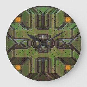 Relógio Grande C.C. Tec 6 Wall Clocks e opções numéricas