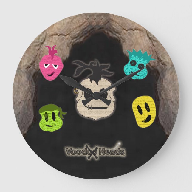 Relógio Grande Cabeças Voodoo ~ Caverna (Frente)