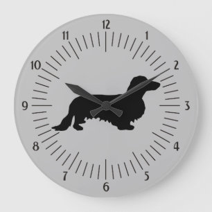Relógio Grande Cabelo Longo Dachshund - Silhouette 1