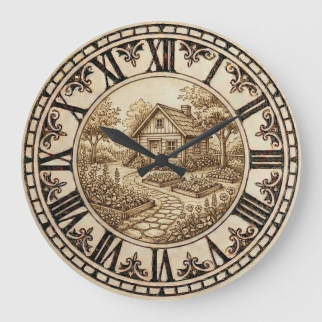 Relógio Grande Cabin and Garden - Wall Clock (Frente)