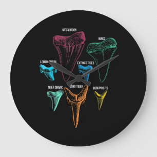 Relógio Grande Caça aos dentes de tubarão - Presentes de tubarão 