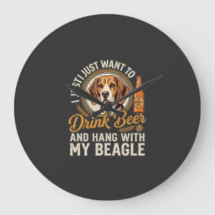 Relógio Grande Cachorro Beagle Bebe Cerveja Artesanal Garrafa Lúp