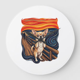 Relógio Grande Cachorro Chihuahua Gritando Ponte de Grito_1