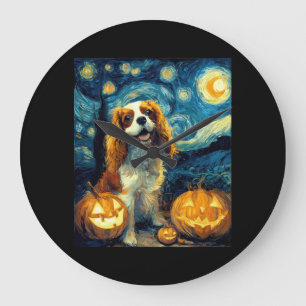 Relógio Grande Cachorro Cute Cavalier King Charles Spaniel Hallow