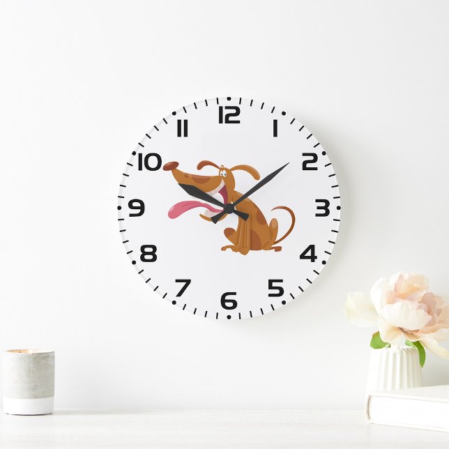 Relógio Grande Cachorro de Cartografia com Sorriso Grande e Língu (Criador carregado)