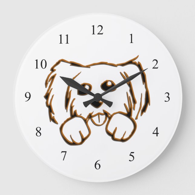 Relógio Grande Cachorro De Pequim (Frente)