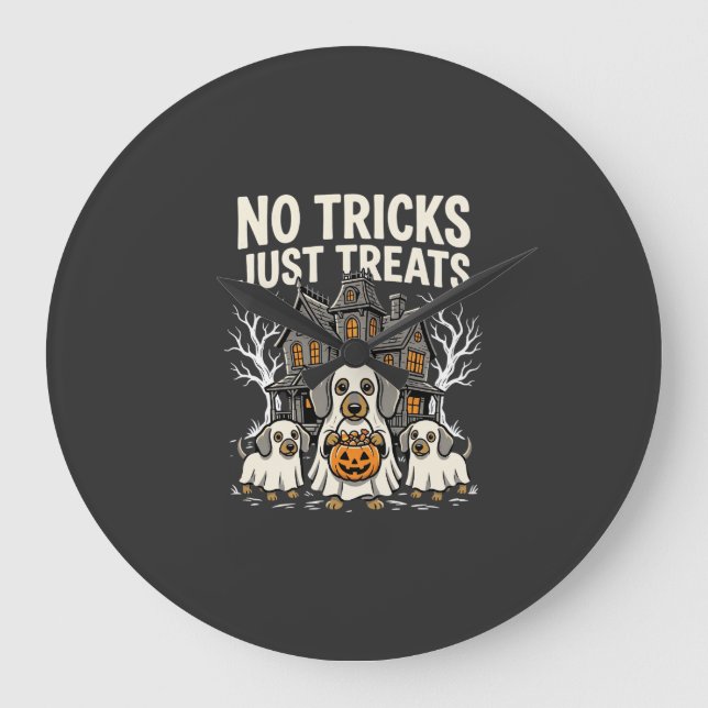 Relógio Grande Cachorro Fofo de Halloween Sem Pegadinhas Só Gulos (Frente)
