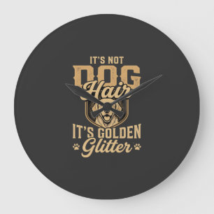 Relógio Grande Cachorro Retriever Dourado Engraçado Cabelo Brilho