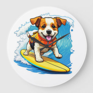 Relógio Grande Cachorro Surfista