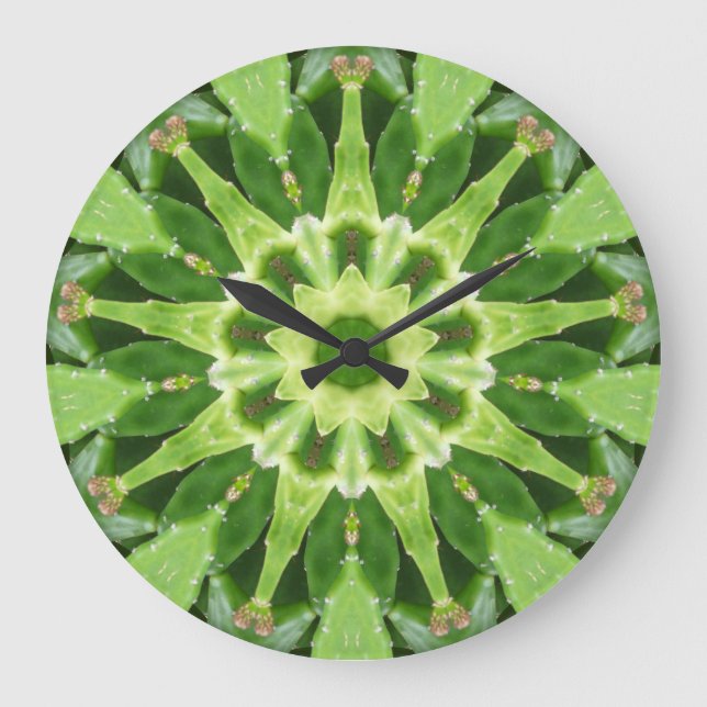 Relógio Grande Cactus Prickle Frenzy Fractal (Frente)