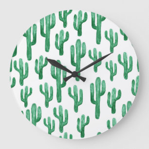 Relógio Grande Cactus watercolor: ilustração desenhada à mão