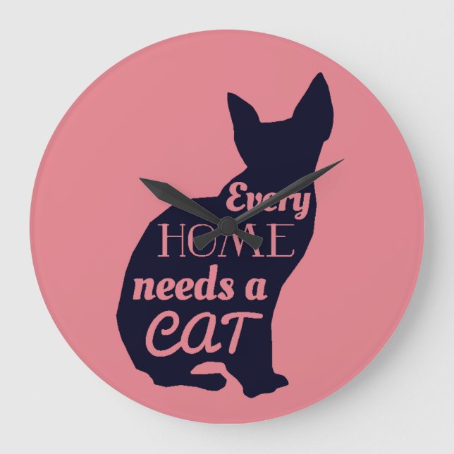Relógio Grande Cada Casa Precisa De Um Gato (Frente)