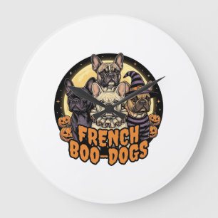 Relógio Grande Cães de Boo Franceses Design de Bulldog Francês de