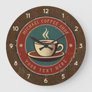 Relógio Grande Café Comercial Personalizado - Barra de Café