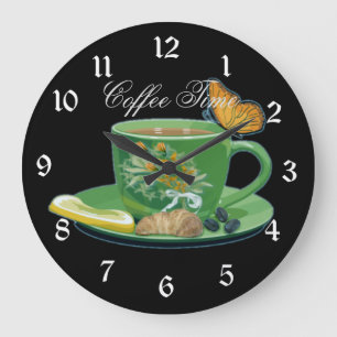 Relógio Grande Café da Copa e Saucer