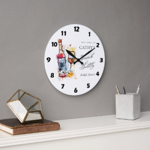 Relógio Grande Café da Manhã com Champanhe e Chuveiro Nupcial de 