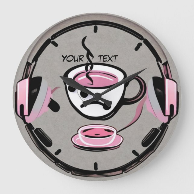 Relógio Grande Café e música modernos (Frente)