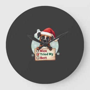 Relógio Grande Caixa fofa do cão de Natal Legal Tentei o meu Melh