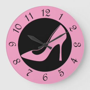 Relógio Grande Calçados cor-de-rosa do salto alto