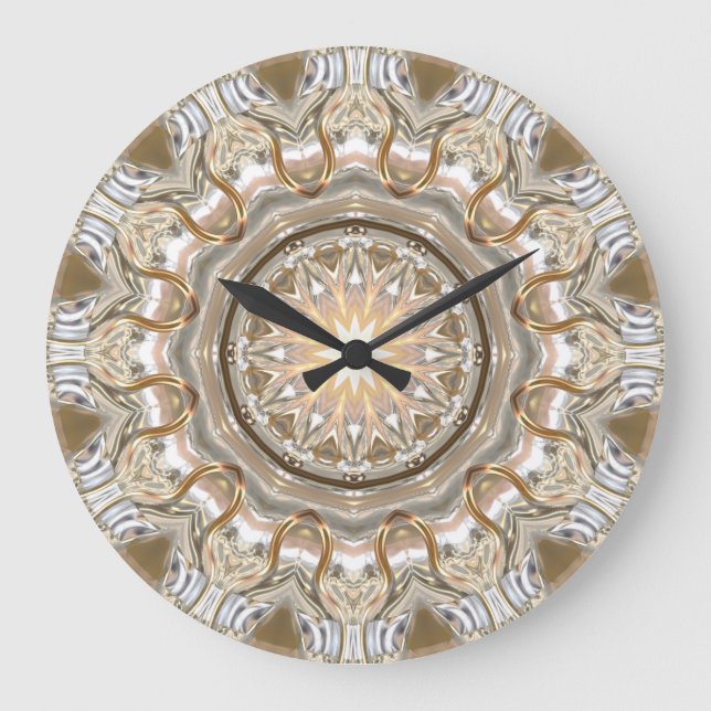 Relógio Grande Caleidoscópio Art 2 Wall Clocks e opções numéricas (Frente)