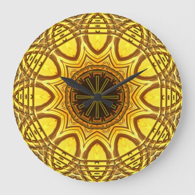 Relógio Grande Caleidoscópio Art 8 Wall Clocks e opções numéricas (Frente)