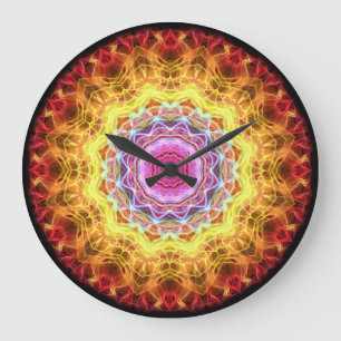 Relógio Grande Caleidoscópio cor-de-rosa da paixão