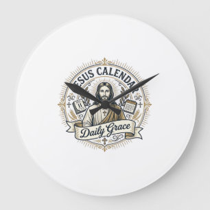 Relógio Grande Calendário de Jesus Graça Diária Calendário de Jes
