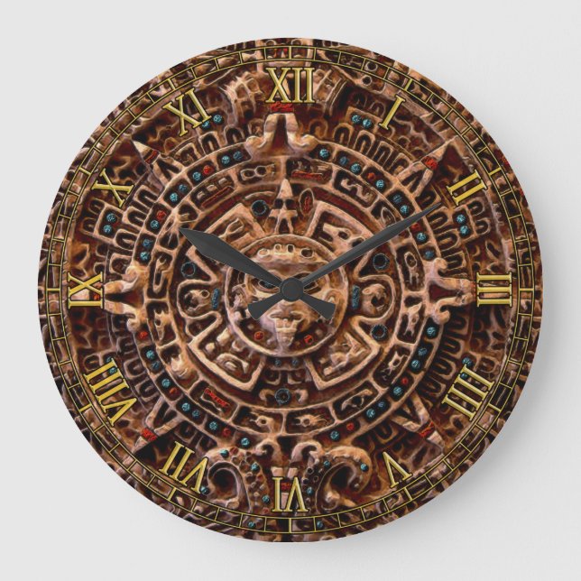 Relógio Grande Calendário Sun Mayan Aztec México Histórico Relógi (Frente)