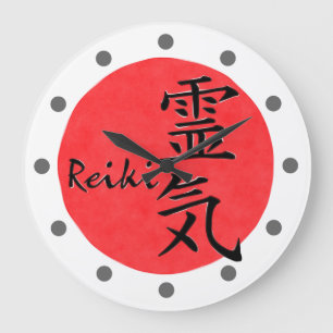 Relógio Grande Caligrafia De Reiki E Palavra 1