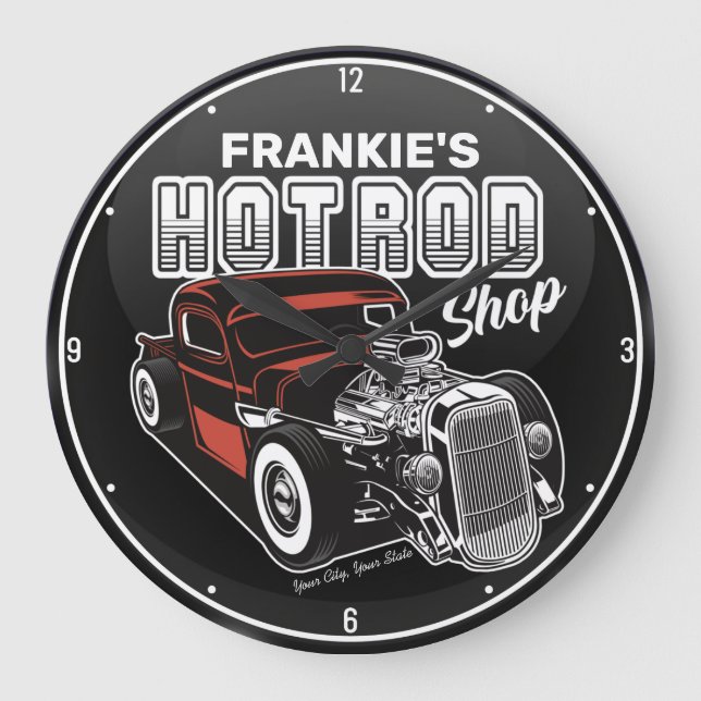 Relógio Grande Caminhão de Garagem de Compro de Hot Rod Personali (Frente)