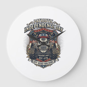 Relógio Grande Caminhão Monstro Patriótico 1776 Crânio Off Road C