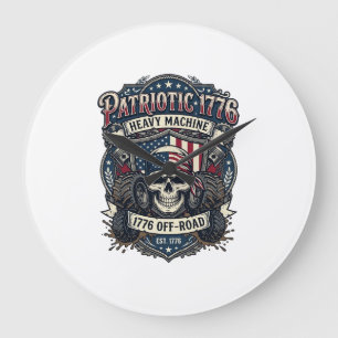 Relógio Grande Caminhão Monstro Patriótico 1776 Crânio Off Road P