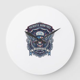 Relógio Grande Caminhão Monstro Patriótico 1776 Off Road Skull Pe