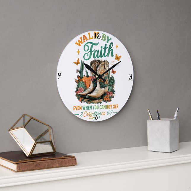 Relógio Grande Caminhe Por Fé... (Escritório)