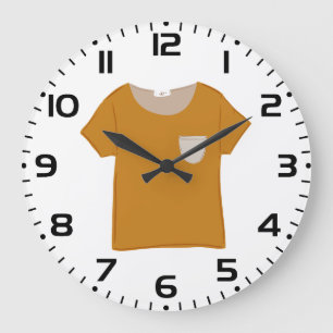 Relógio Grande Camisa Amarela Mostarda Minimalista