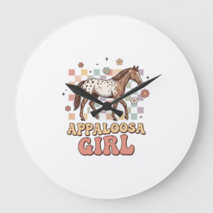 Relógio Grande Camisa Appaloosa Girl Vintage Cavalo Western Desig