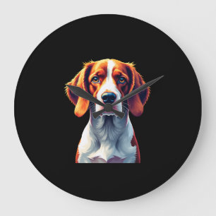 Relógio Grande Camisa C de Rosto de Cachorro Mãe Pai Brittany Spa