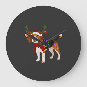 Relógio Grande camisa clássica de Natal do cão beagle