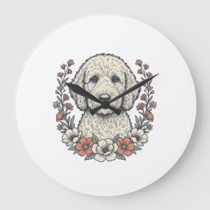 Relógio Grande Camisa com desenho de retrato de cachorro encaraco