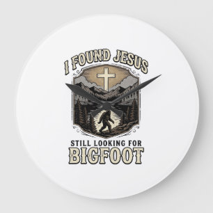 Relógio Grande Camisa Cristã Vintage Jesus Bigfoot Engraçado