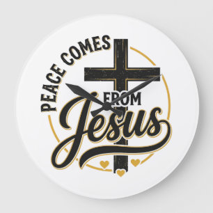 Relógio Grande Camisa Cruz Cristã Jesus é a Paz
