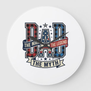 Relógio Grande Camisa DAD O Homem O Mito A Lenda Vintage Desi