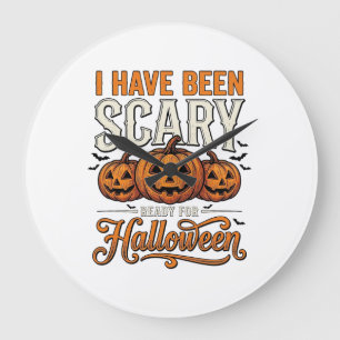Relógio Grande Camisa de Abóbora Assustadora Vintage de Halloween