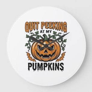 Relógio Grande Camisa de Abóbora de Halloween Gravura Vintage Pia