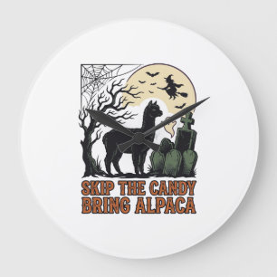Relógio Grande Camisa de Alpaca de Halloween Fofa Espantosa Vinta