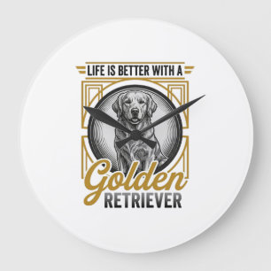 Relógio Grande Camisa de Amante de Cão com Gravação Vintage de Go